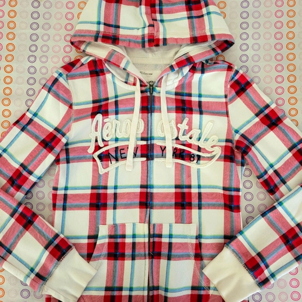 Aeropostale Plaid Women's Logo Jacket Size M